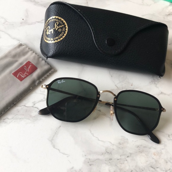 ray ban hexagonal blaze black